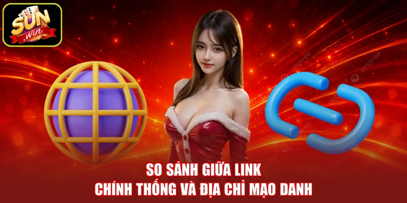 So sánh giữa link chính thống và địa chỉ mạo danh